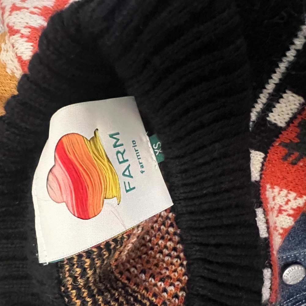Farm Rio Naughty Nice Holiday Fair Isle Knit Sweater Multicolor NWT XS - Picture 6 of 6